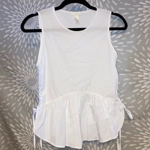 H&M white tank with petal slits on sides